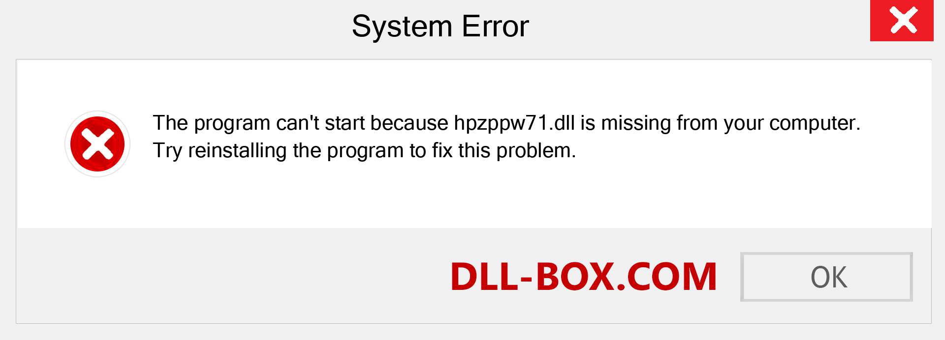  hpzppw71.dll file is missing?. Download for Windows 7, 8, 10 - Fix  hpzppw71 dll Missing Error on Windows, photos, images